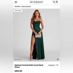 Windsor Formal Satin Cowl Neck Dress